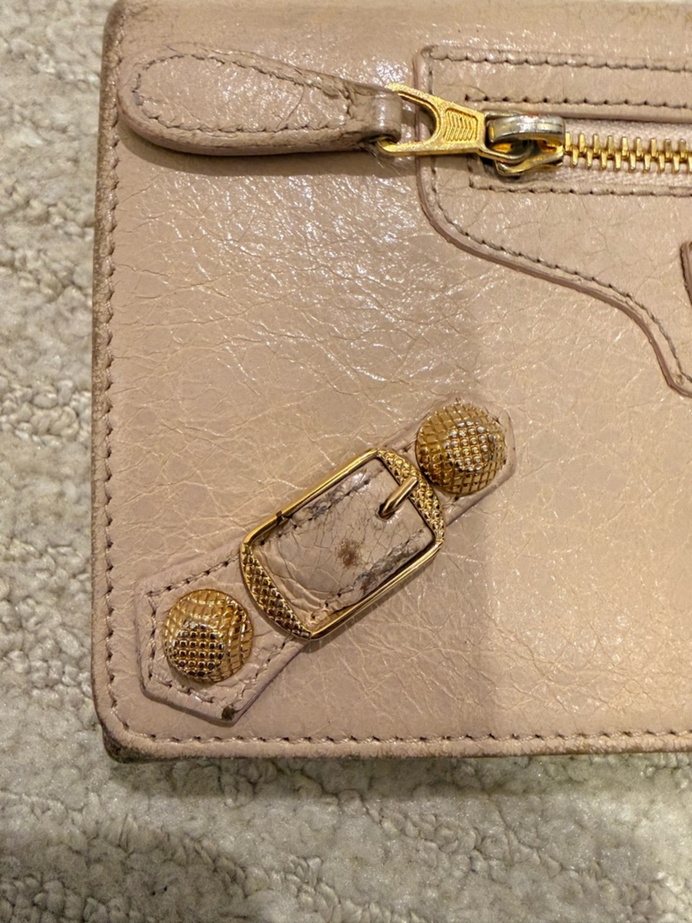 Balenciaga Classic Continental Giant 12 Money Wallet Rose Des Sables Leather - Picture 8 of 11